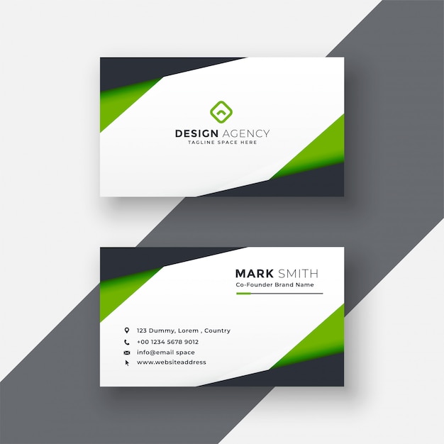 Free Vector simple green geometric business card design