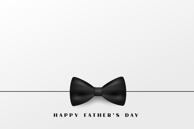 Simple happy father's day banner with realistic bow