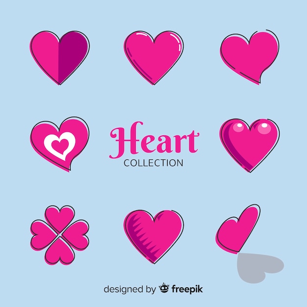 Free Vector simple heart collection