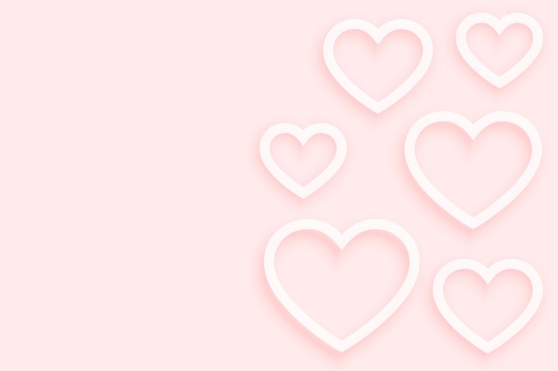 Free vector simple hearts on soft valentines day background