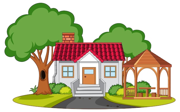 Free Vector a simple house in nature background