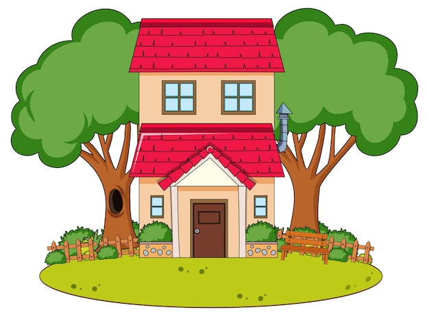 Free Vector a simple house in nature background