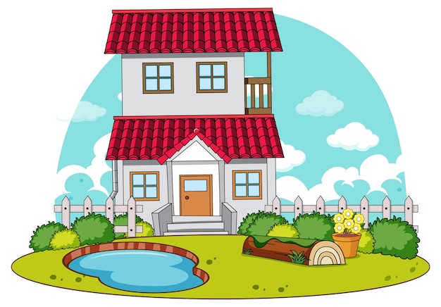 Free Vector a simple house in nature background