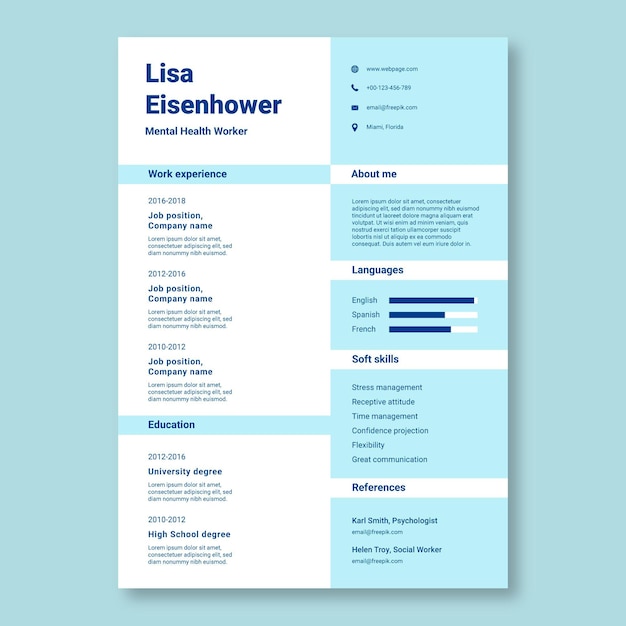 Simple lisa mental health worker resume