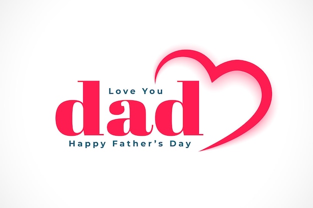 Simple love you dad father's day heart background