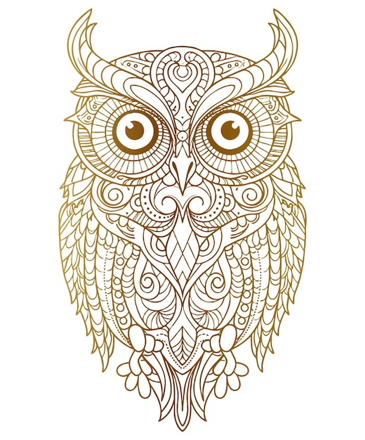 Free Vector simple mandala owl design