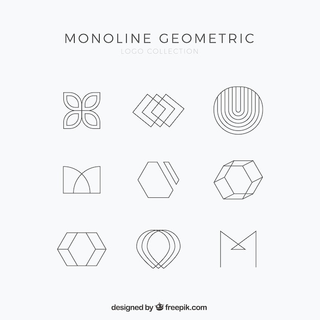 Free Vector simple monoline logo set