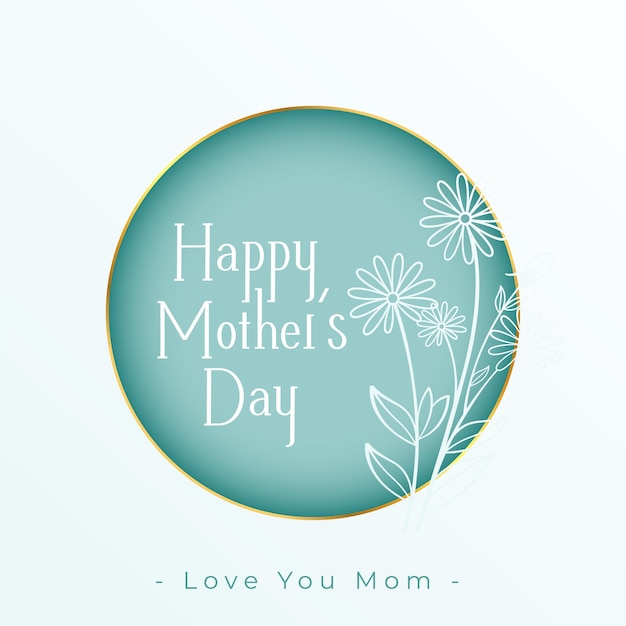 Free Vector simple mothers day flower card in minimalist style