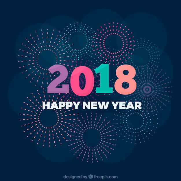 Simple new year background with colourful digits