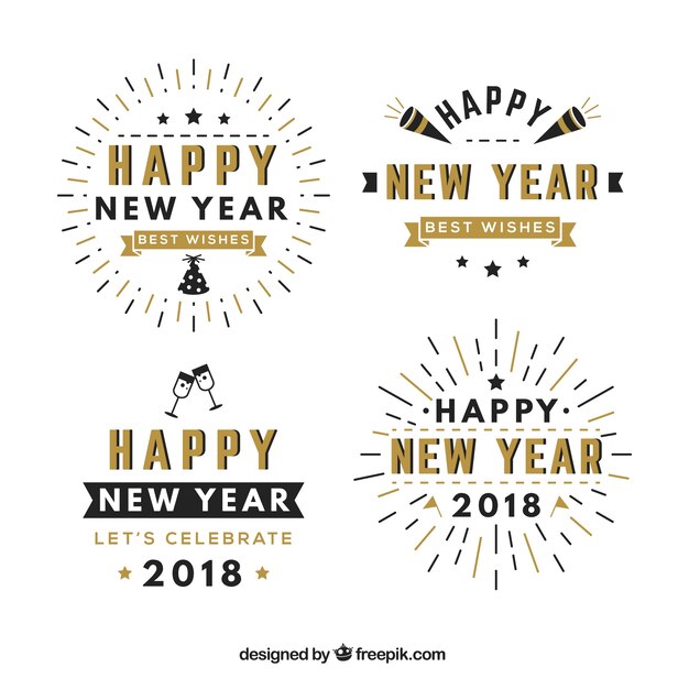 Simple new year badges