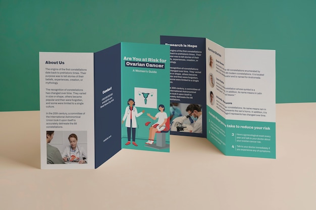 Simple ovarian cancer information trifold brochure