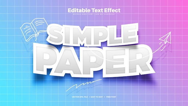 Free vector simple paper text effect