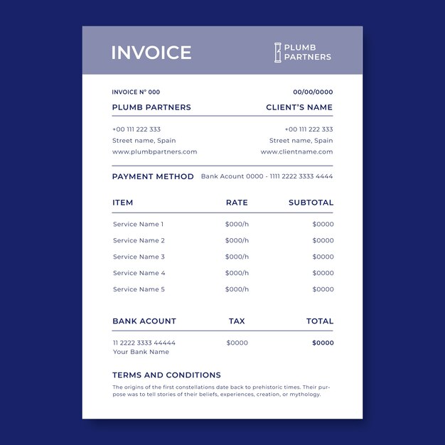 Simple plumb partners invoice