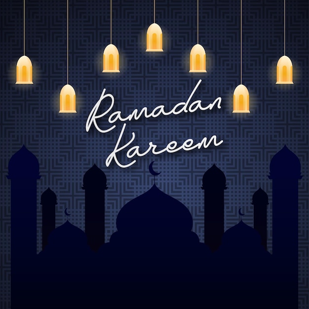 Simple ramadan banner with dark background