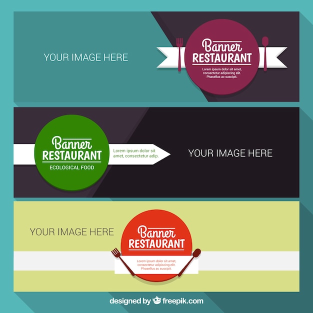 Free Vector simple restaurant banners