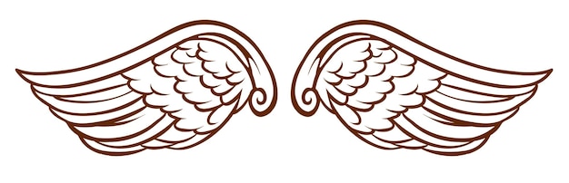 Free Vector a simple sketch of an angels wings