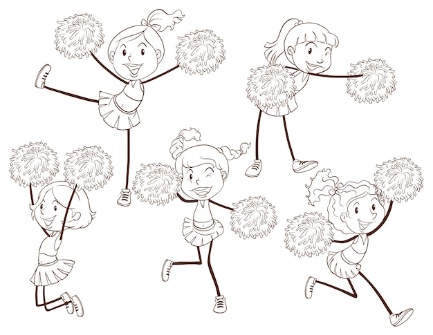 Free vector a simple sketch of a cheering squad