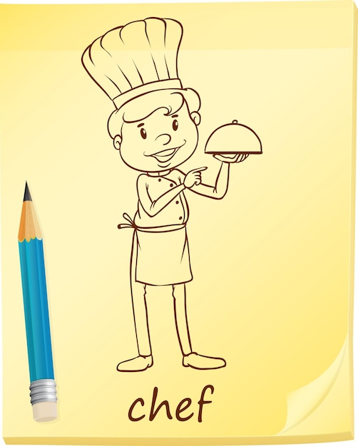 Free Vector a simple sketch of a chef