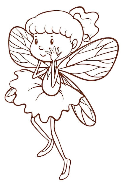 Free vector a simple sketch of a fairy