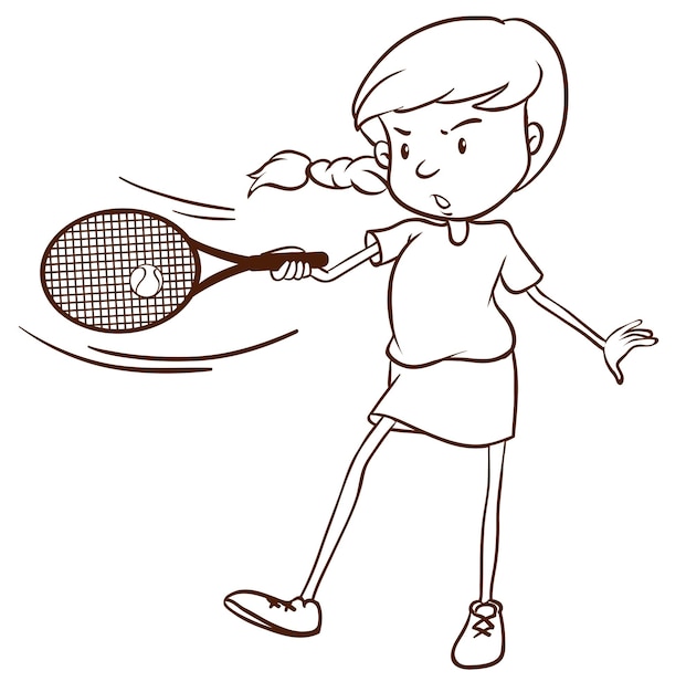 A simple sketch of a female tennis player