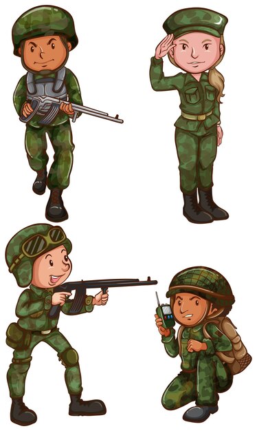 Simple sketches of a soldier