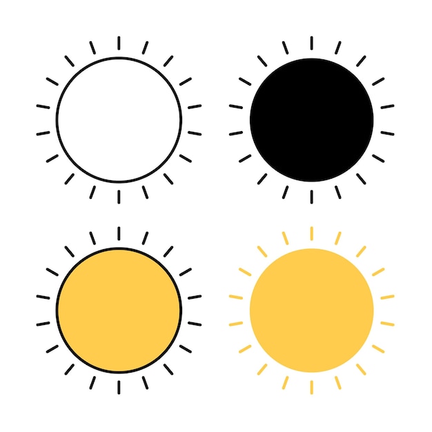 Free vector simple sun multiple set