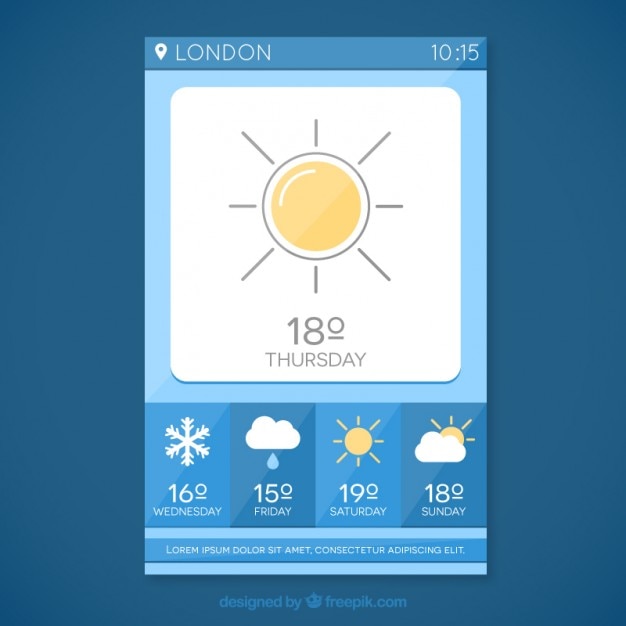 Free Vector simple weather app