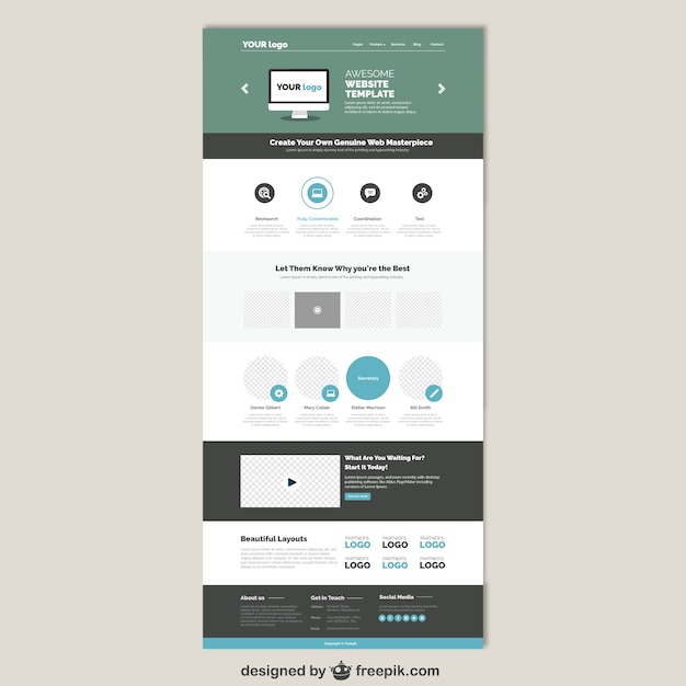 Free Vector simple website tamplate 