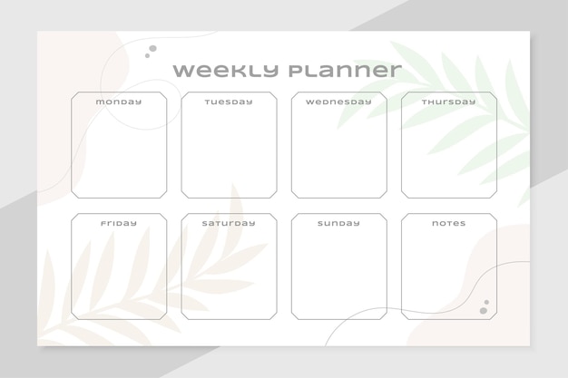 Simple weekly planner template todo list organizer