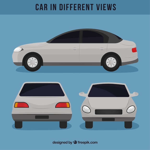 Free Vector simple white car in different views