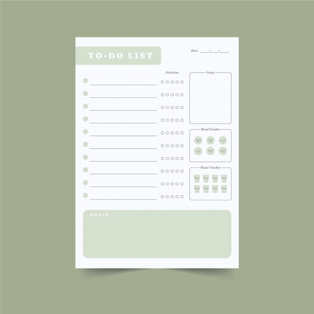 Simple white to do list template