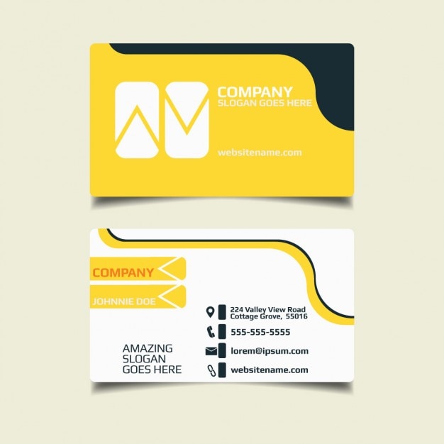 Simple yellow business card design