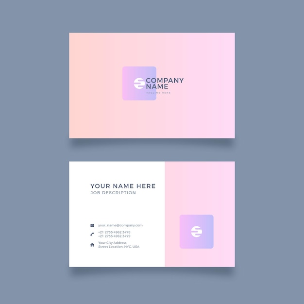 Simplistic pastel gradient business cards