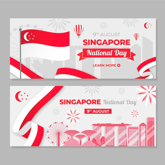 Singapore national day banners set