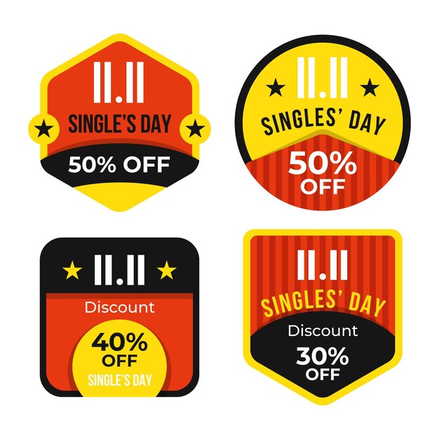 Singles' day badges collection