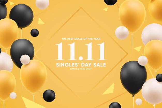 Singles day concept with balloons