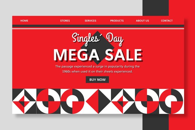 Singles day landing page template