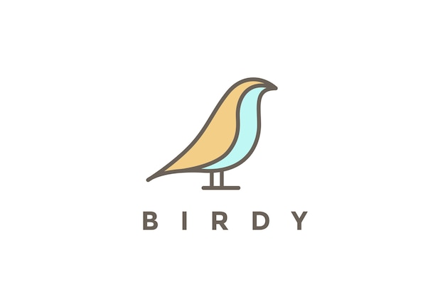 Free Vector sitting bird logo linear style isolated on white