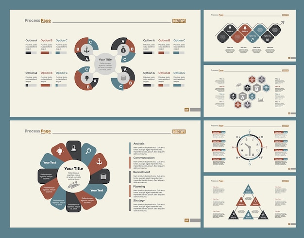 Six Business Slide Templates Set