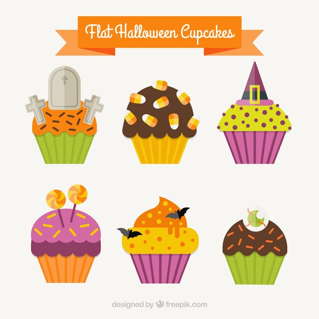 Six cupcakes for halloween  