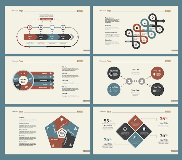 Six Economics Slide Templates Set