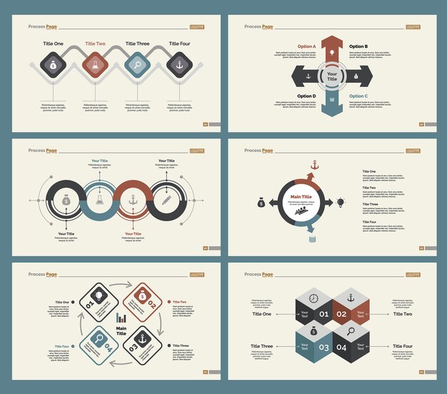 Six Teamwork Slide Templates Set