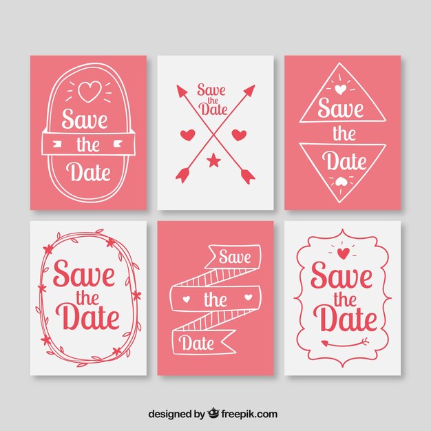 Six wedding cards