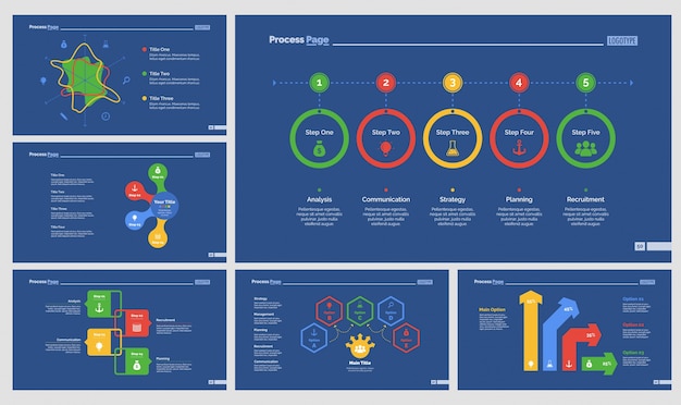 Six Workflow Presentation Templates Set