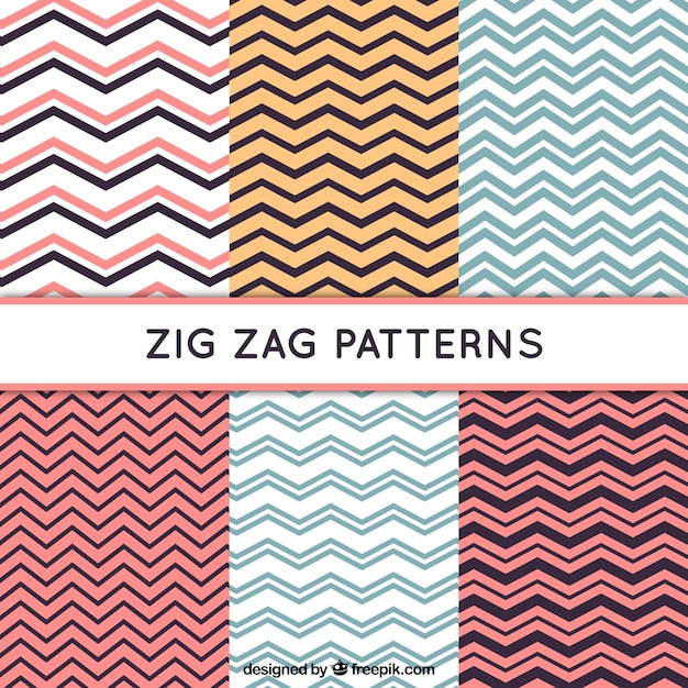 Free vector six zig zag patterns