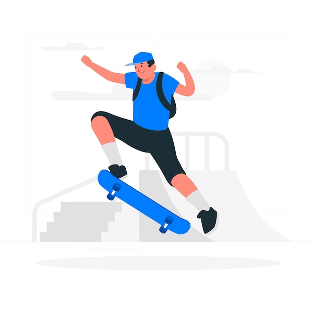 Free Vector skateboarding concept illustration