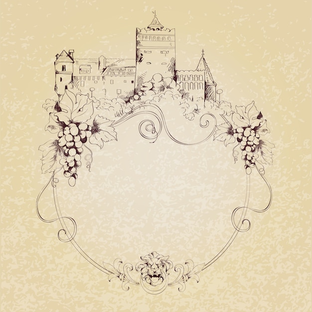 Free Vector sketch castle background