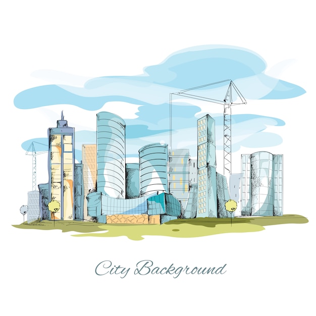 Free Vector sketch city background