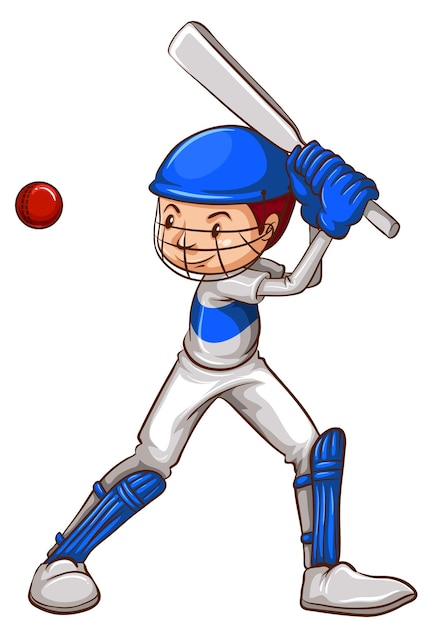 Free Vector a sketch of a cricket player