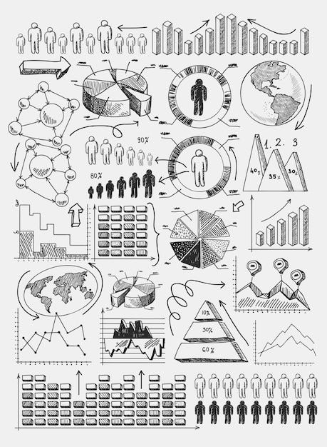 Sketch diagrams infographics